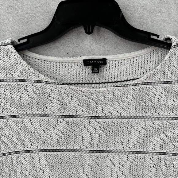 Talbot Top Womens XL Cotton‎ Raw Hem Striped Sweater Knit Blouse - Picture 9 of 14